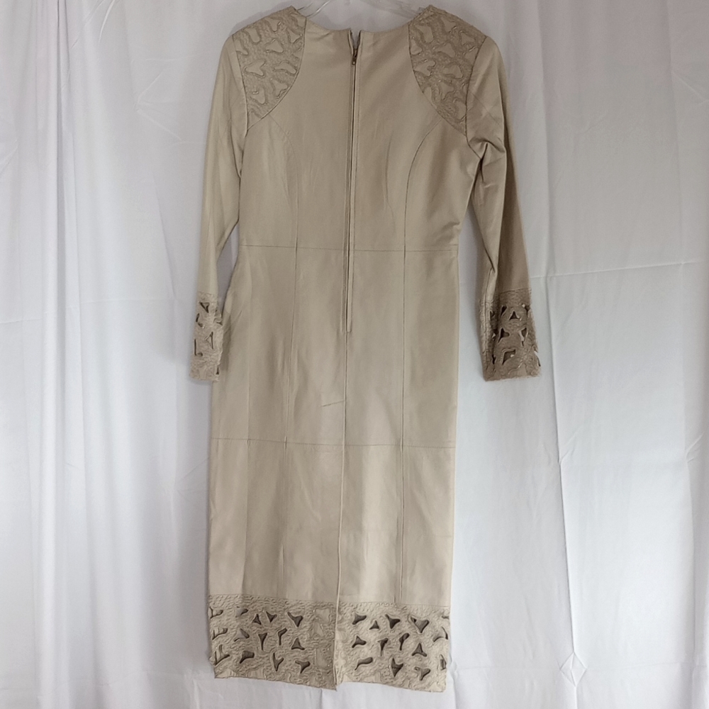 100% Leather Cut Work Dress